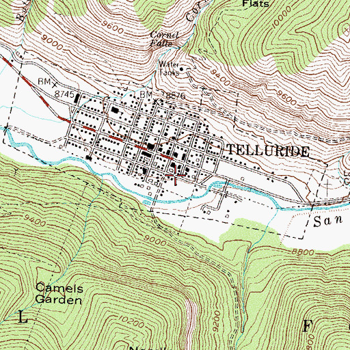 Topographic Map of Telluride Marshal's Office, CO