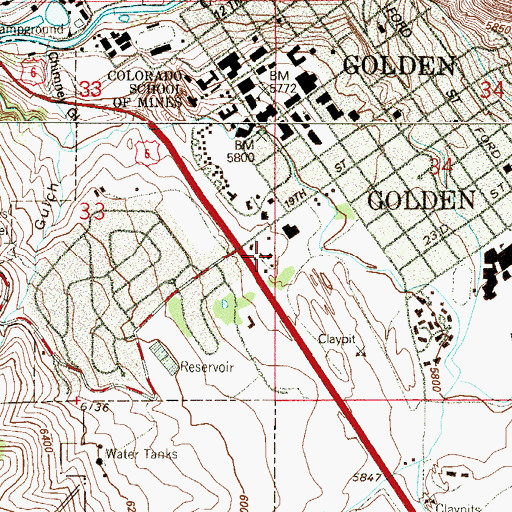 Topographic Map of Colorado School of Mines Police, CO
