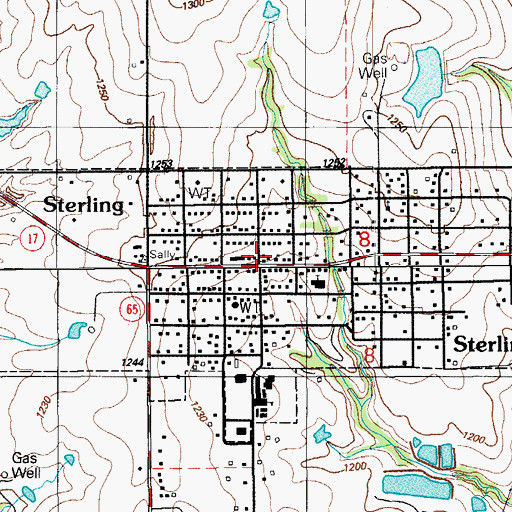 Topographic Map of Sterling Police Department, OK