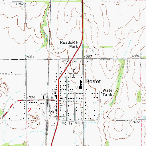 Topographic Map of Dover Police Department, OK