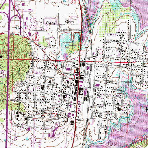Topographic Map of McIntosh County Sheriff's Office, OK