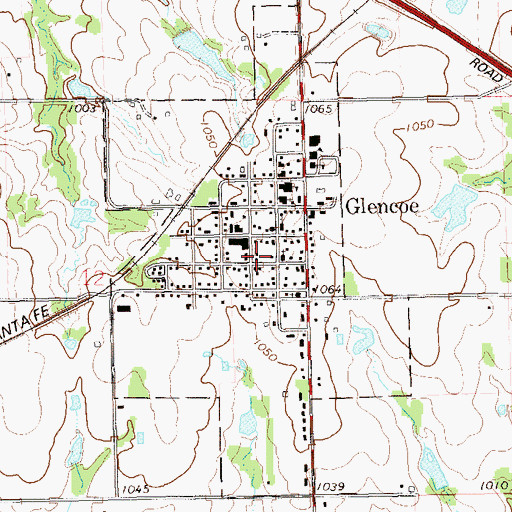 Topographic Map of Glencoe Police Department, OK