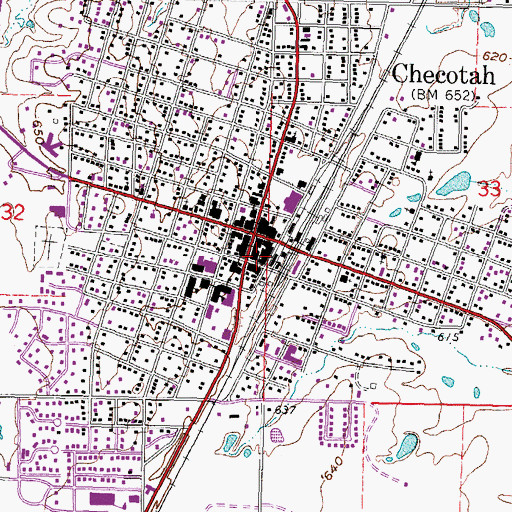 Topographic Map of Checotah Police Department, OK