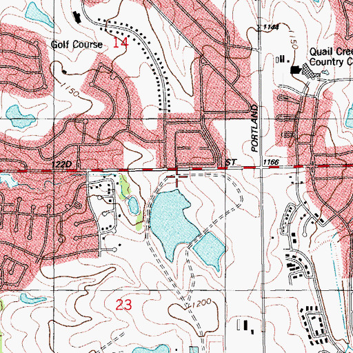 Topographic Map of Oklahoma City Police Department Hefner Division, OK