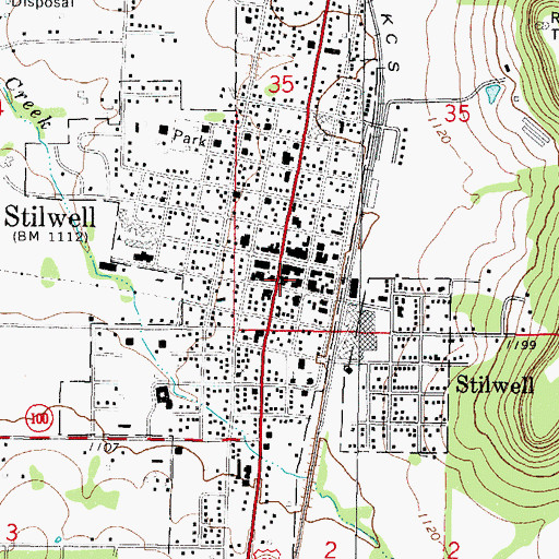 Topographic Map of Stilwell Police Department, OK