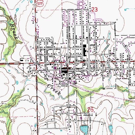 Topographic Map of Stratford Police Department, OK