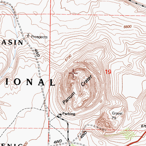 Topographic Map of North Crater Panum Crater, CA