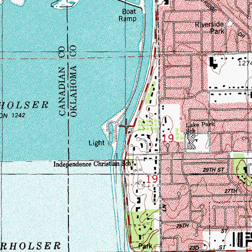 Topographic Map of Oklahoma City Police Department, OK
