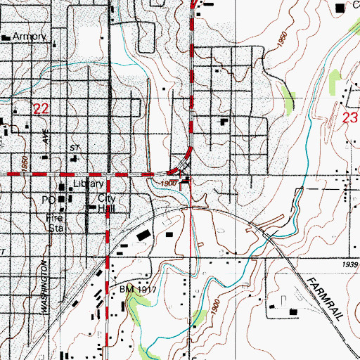 Topographic Map of Elk City Police Department, OK