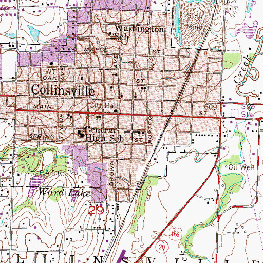 Topographic Map of Collinsville Police Department, OK