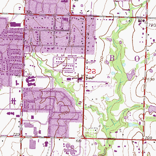 Topographic Map of Broken Arrow Police Department, OK