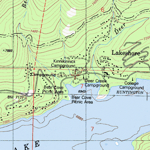 Topographic Map of Catavee Campground, CA