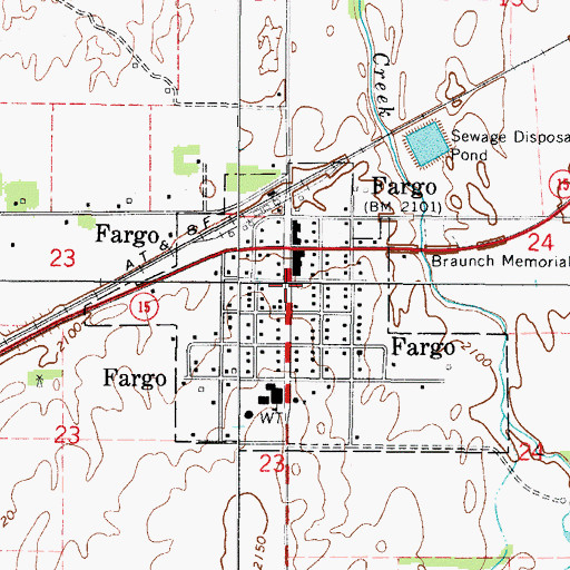 Topographic Map of Fargo Police Department, OK