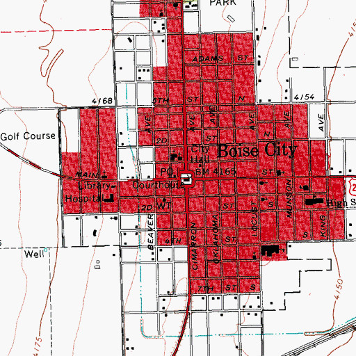 Topographic Map of Cimarron County Sheriff's Office, OK