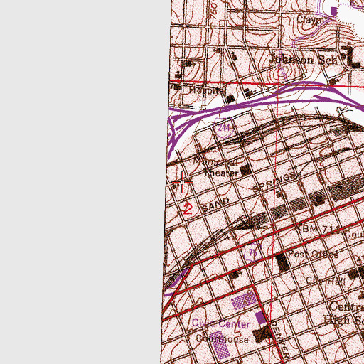 Topographic Map of Tulsa County Jail, OK