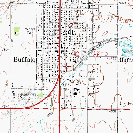 Topographic Map of Harper County Jail, OK
