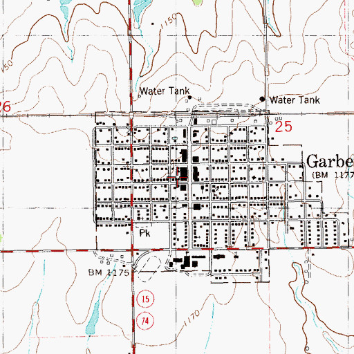 Topographic Map of Garber Police Department, OK
