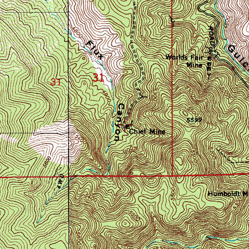 Topographic Map of Chief Mine, AZ