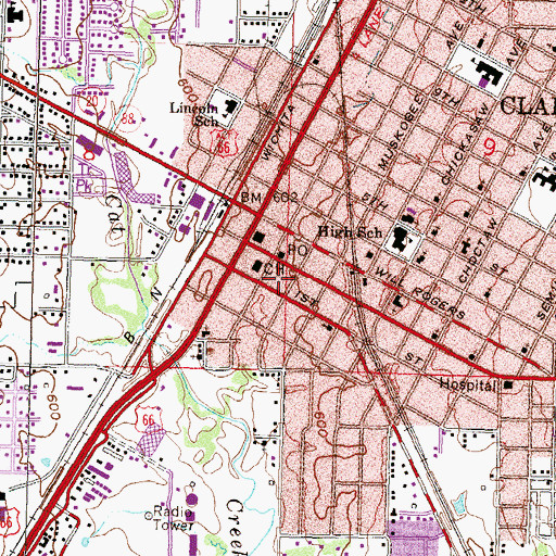 Topographic Map of Rogers County Sheriff's Office, OK