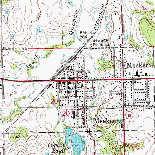 Topographic Map of Meeker Police Department, OK