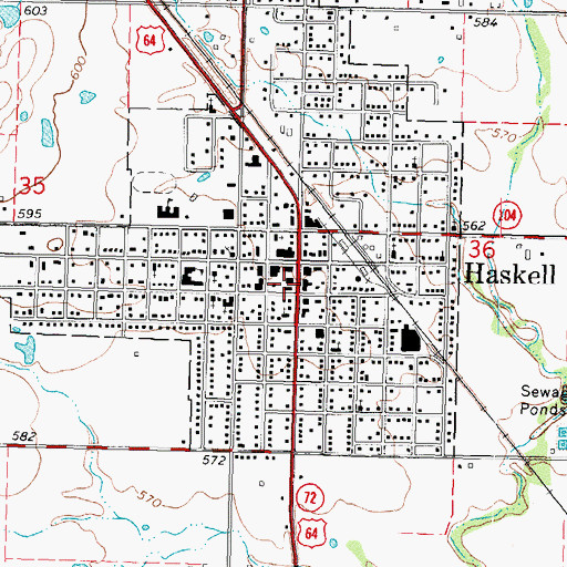 Topographic Map of Haskell Police Department, OK