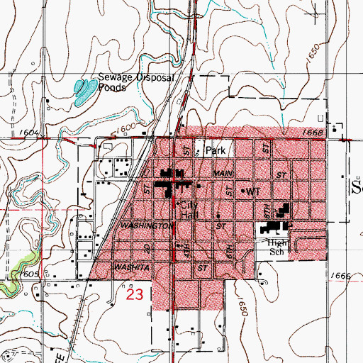 Topographic Map of Sentinel Police Department, OK