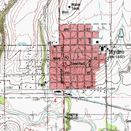 Topographic Map of Hydro Police Department, OK