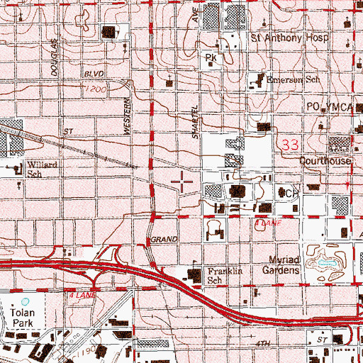 Topographic Map of Oklahoma County Sheriff's Office, OK
