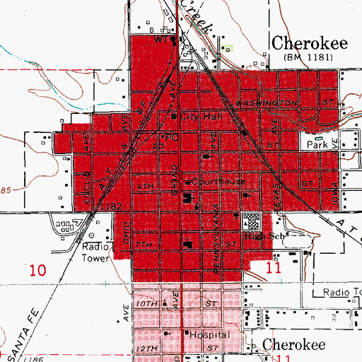 Topographic Map of Alfalfa County Sheriff's Office, OK