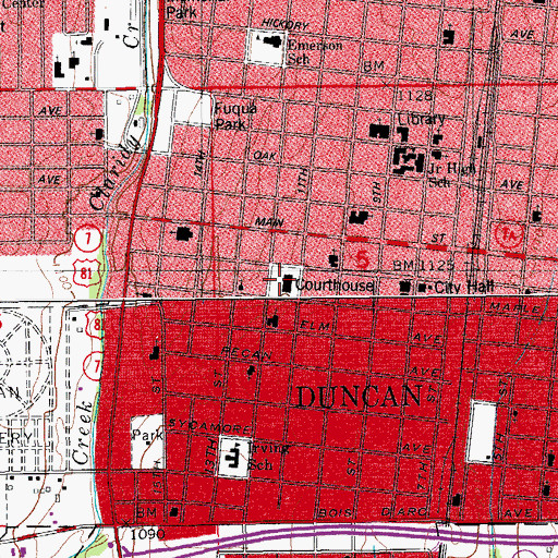 Topographic Map of Stephens County Sheriff's Office, OK