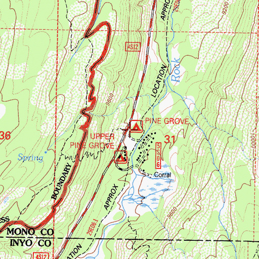 Topographic Map of Pine Grove Campground, CA