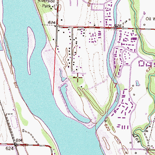 Topographic Map of Tulsa Police Department Riverside Division, OK