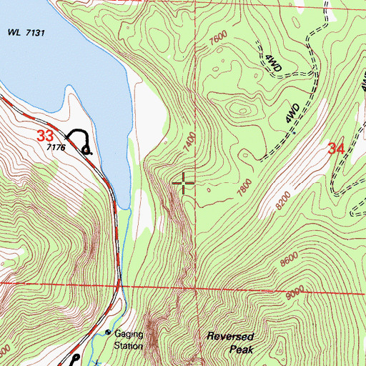 Topographic Map of Grant Lake Overlook, CA