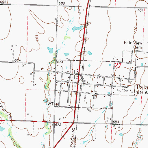 Topographic Map of Talala Police Department, OK