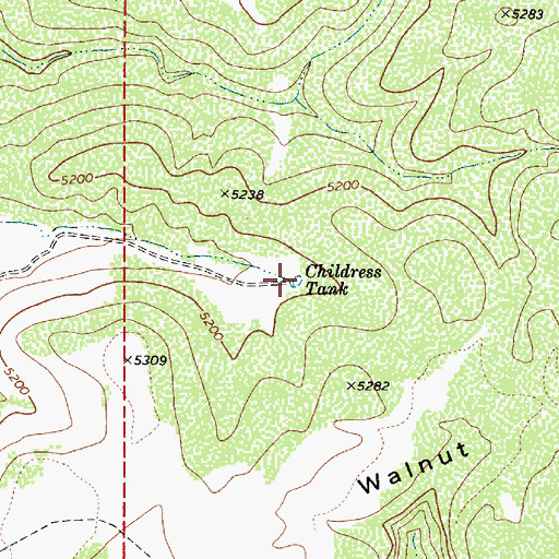Topographic Map of Childress Tank, AZ