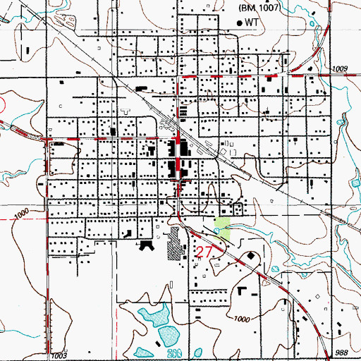 Topographic Map of Temple Police Department, OK