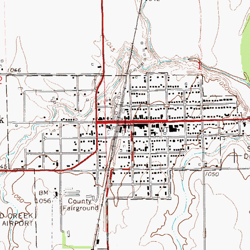 Topographic Map of Pond Creek Police Department, OK