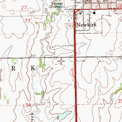 Topographic Map of Kay County Sheriff, OK