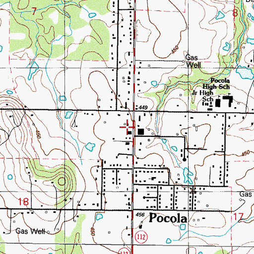 Topographic Map of Pocola Police Department, OK