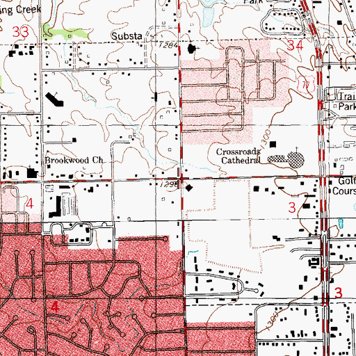 Topographic Map of Oklahoma City Police Department Santa Fe Division, OK