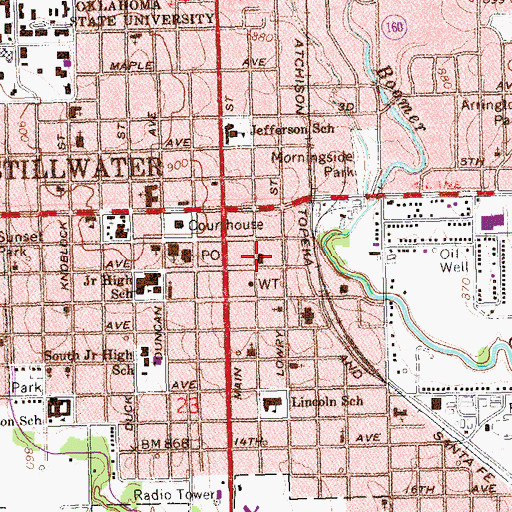 Topographic Map of Stillwater Police Department, OK