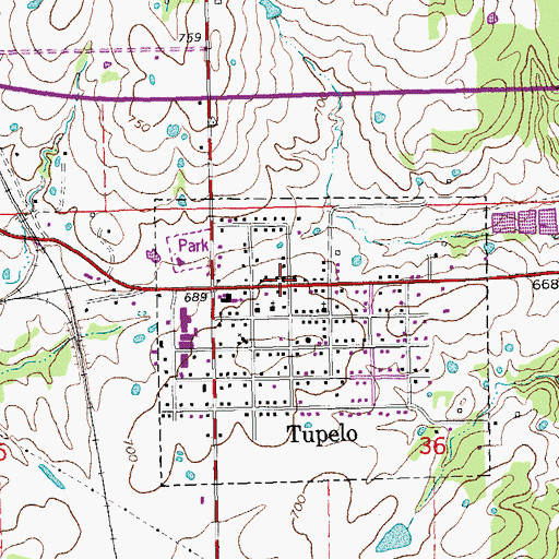 Topographic Map of Police Dept, OK