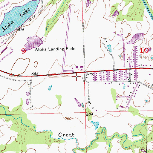 Topographic Map of Atoka Police Department, OK