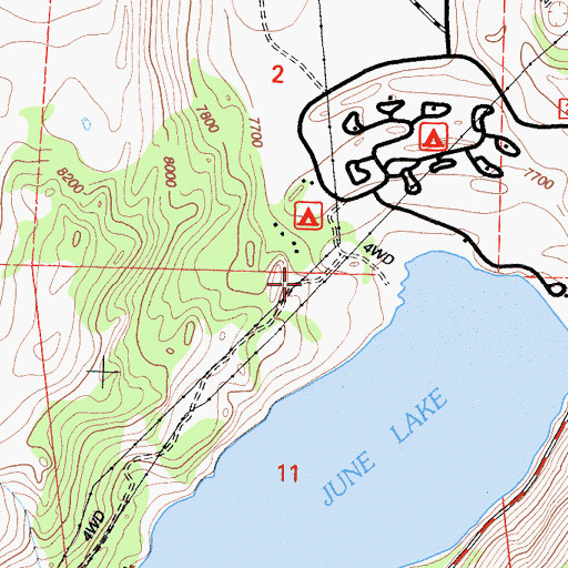 Topographic Map of Pine Cliff Trailer Park, CA