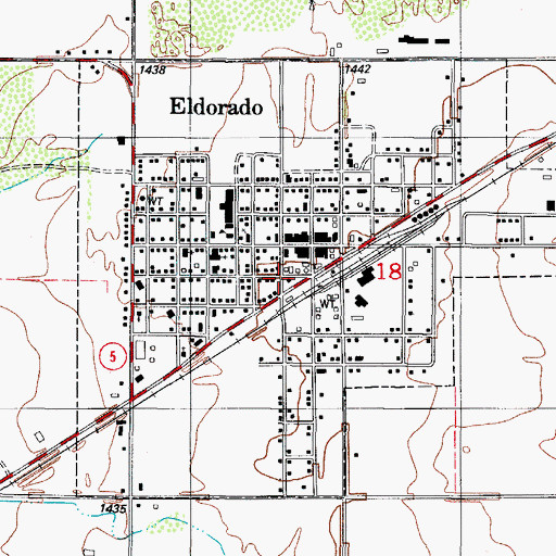 Topographic Map of Eldorado Police Department, OK