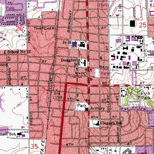 Topographic Map of Edmond Police Department, OK