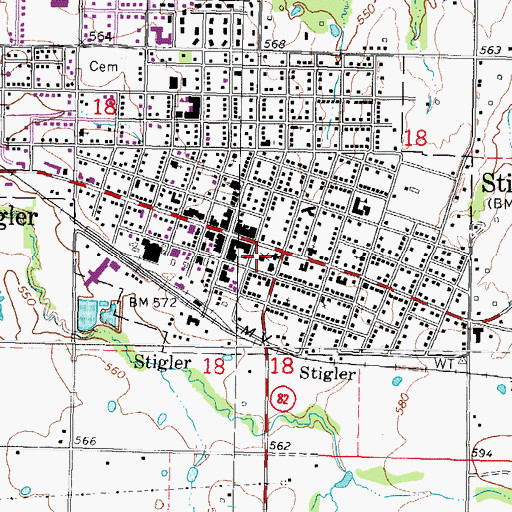 Topographic Map of Haskell County Sheriff's Office, OK
