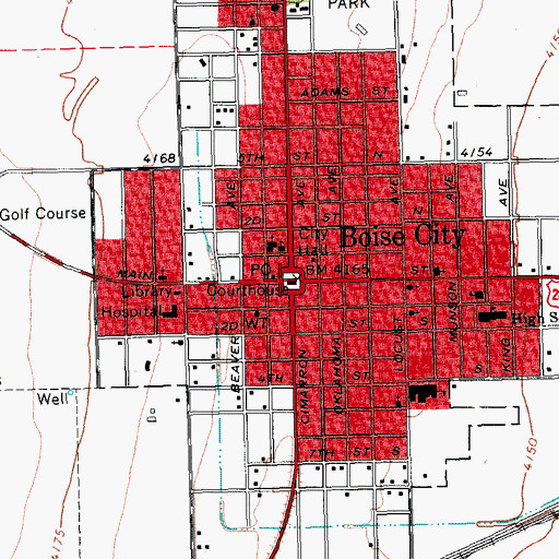 Topographic Map of Cimarron County Jail, OK