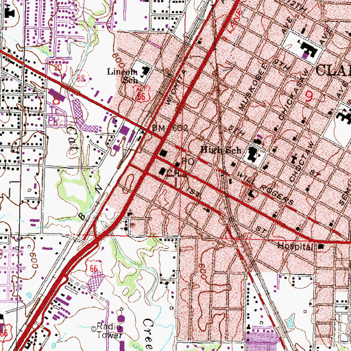 Topographic Map of Rogers County Jail, OK