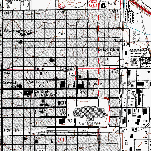 Topographic Map of Lawton Police Jail, OK